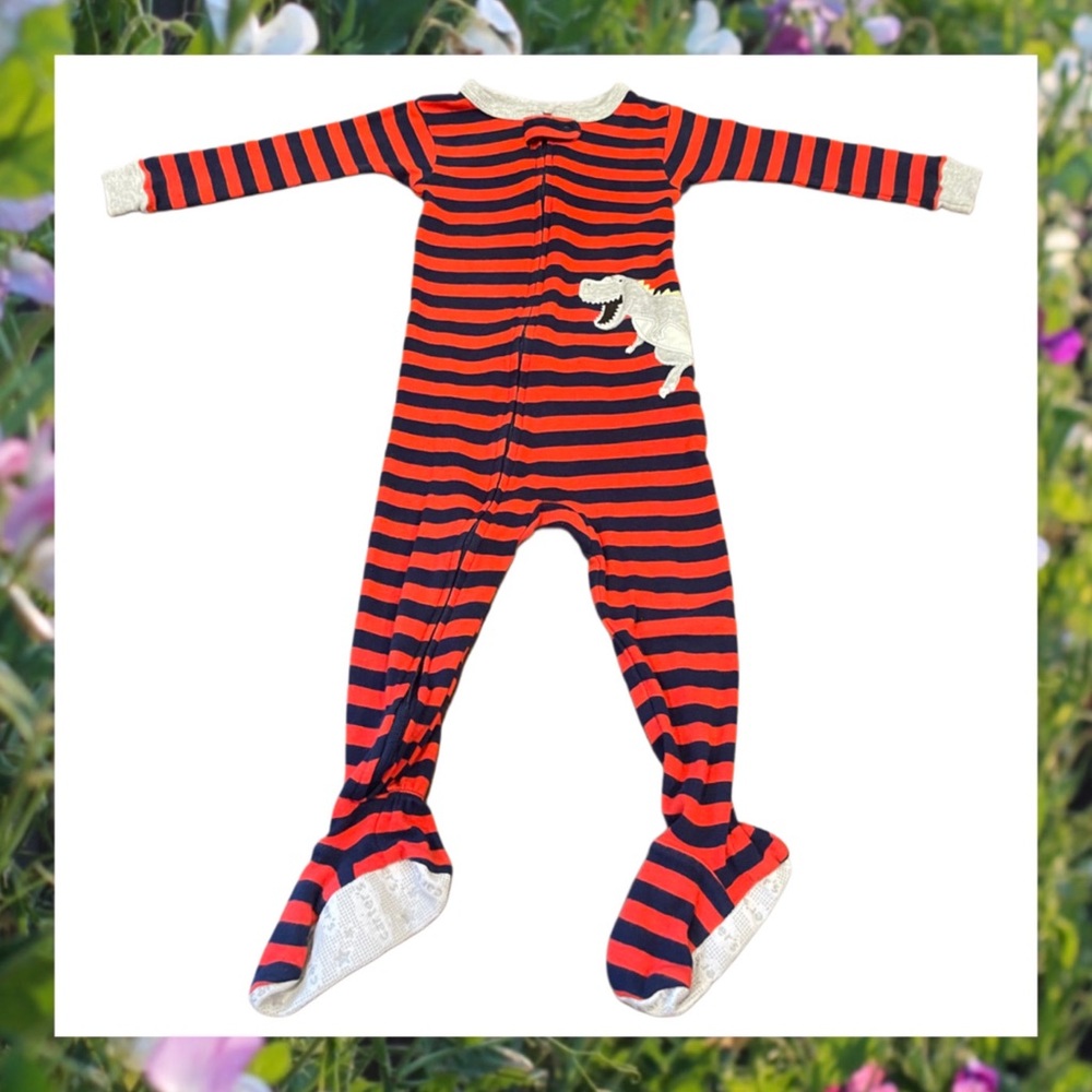 CARTERS Red and Blue Dino Footies One Piece. Size 18M